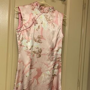 Pink Silk Qipao